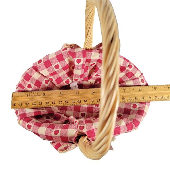 Vintage Homespun Creations Decorative Basket, Red Heart Checkered Liner Country - Picture 4 of 11